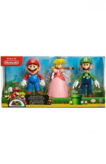 Nintendo - Pack Figuras Super Mario, Peach y Luigi