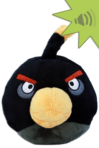 ANGRY BIRDS Peluche 12cm. NEGRO