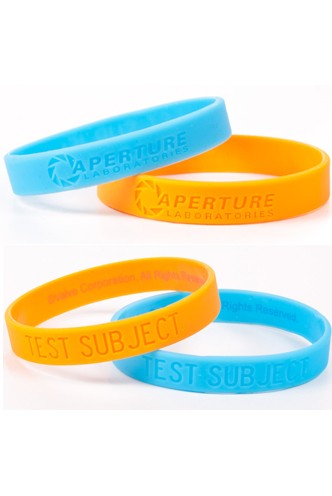 Portal 2  Pulsera Silicona - Aperture Laboratories (Naranja/Azul)