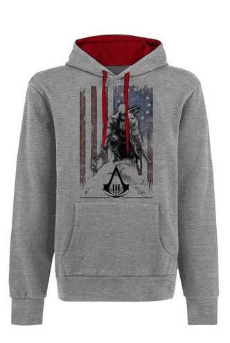 Assassins Creed III - Grey,flag,Hoodie - Connor