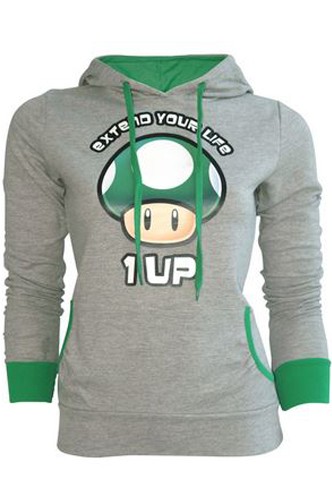 Sudadera -Nintendo - 1UP Gris "Chica"