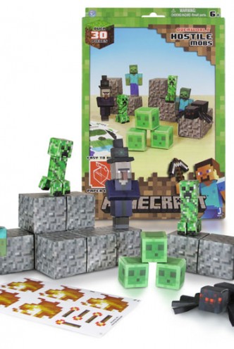 Minecraft Papercraft 30 Piece Hostile Mobs Pack