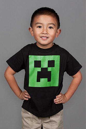 Minecraft Creeper Glow in the Dark Face Youth Tee