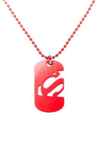 Superman - Red, Cut Out Logo Dogtag