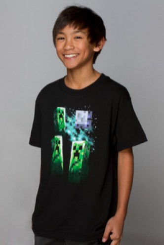 Minecraft Three Creeper Moon Youth Tee