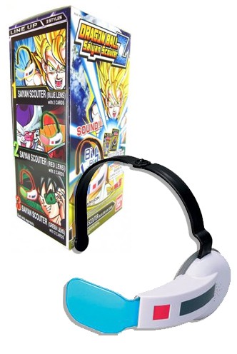 Dragon Ball Z - Saiyan Scouter (BLUE LENS) Goku + 2 CARDS ¡SOUND!