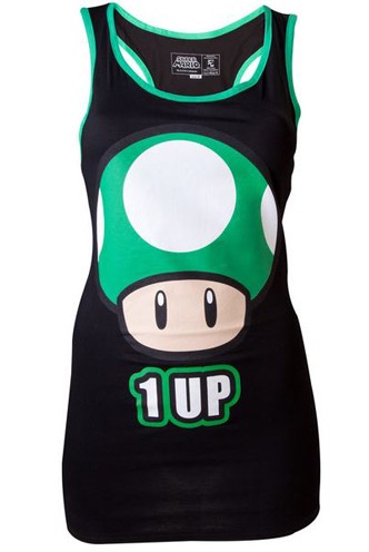 Nintendo Black, 1-UP Female Tanktop