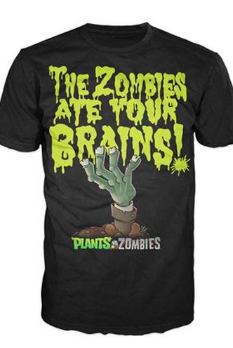 T-SHIRT - Plants vs Zombies Black, The Zombies ate your Brains