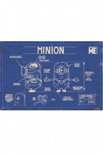 Maxi Poster - Gru, Mi Villano Favorito 2 " Minion Blue Print" 91,5x61cm.