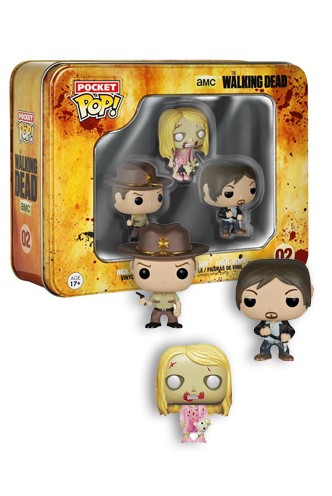 Pocket Pop! Tin The Walking Dead: Rick, Teddy Bear and Daryl