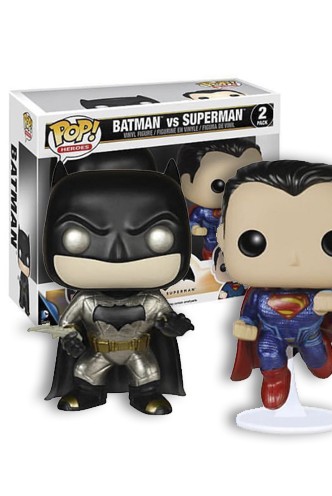 Pop! Heroes: Batman vs Superman - Batman + Superman Pack 2 Metallic Exclusive