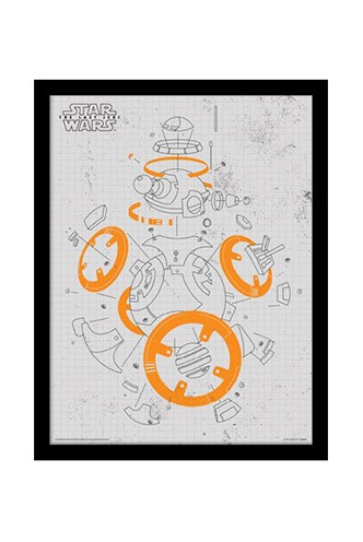 Star Wars - Episode VIII Póster Enmarcado BB-8 Exploded View 