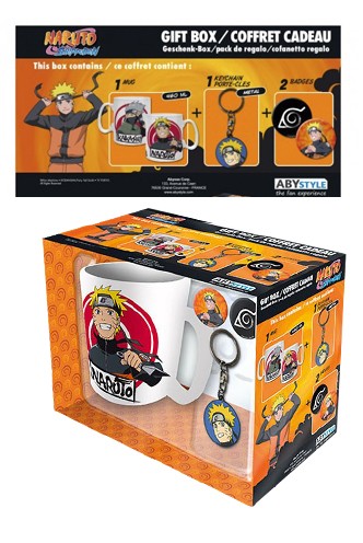 Naruto - Pack Mug + Keychains + Badges "Naruto"
