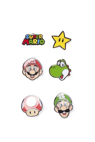 Super Mario - Mario Characters Metal Pin Set