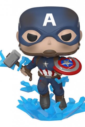 Pop! Marvel: Avengers Endgame-Captain America w/Broken Shield & Mjölnir