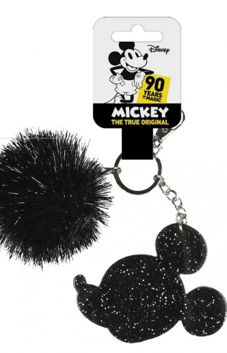 Disney Llavero Mickey Negro Pompom