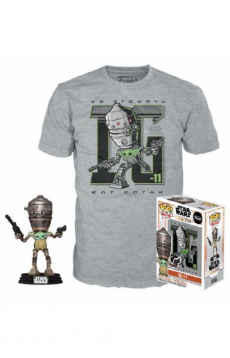 Camiseta Pop! Tees Star Wars: The Mandalorian Child In Satchel Set de Minifigura y Camiseta
