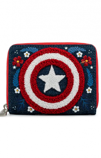 Loungefly - Marvel - Captain America 80th Anniversary Floral Sheild Wallet