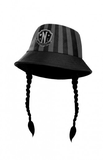 Wednesday - Gorro Bucket Miércoles Trenza Nevermore