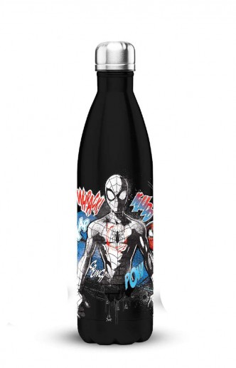 Marvel - Botella Metálica Negra Spiderman 