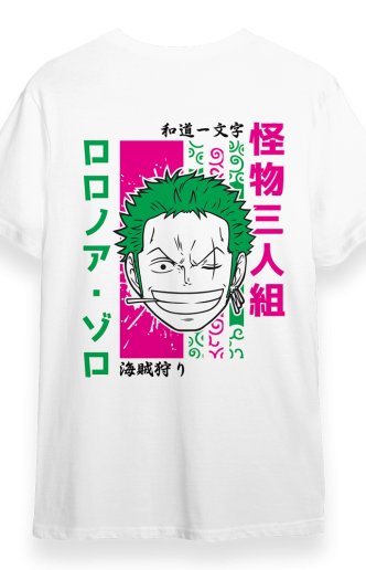 One Piece - Made in Japan Zoro  White T-Shirt