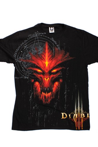 Diablo Black, All Over Face Mens Shirt