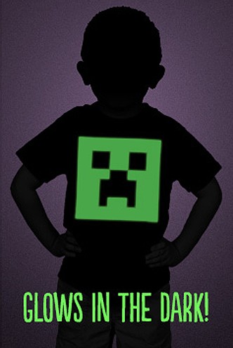Minecraft Creeper Glow in the Dark Face Youth Tee