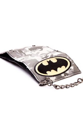 Batman - Grey, Trifold Chain Wallet W/ Logo