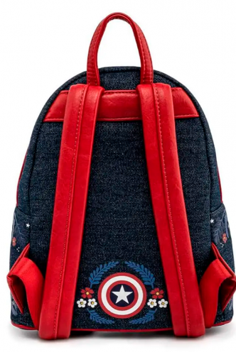 Loungefly - Marvel - Captain America 80th Anniversary Floral Sheild Mini Backpack