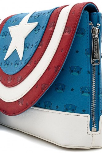 Loungefly - Marvel - Captain America Debossed Shield Crossbody Bag