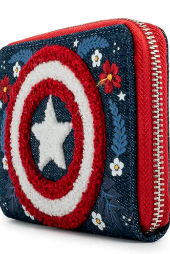 Loungefly - Marvel - Captain America 80th Anniversary Floral Sheild Wallet