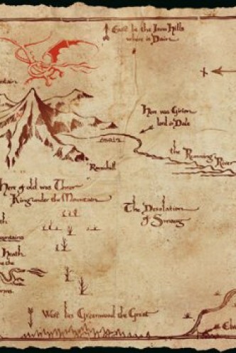 Maxi Poster - El Hobbit "Mapa Montaña Solitaria"  98x68cm