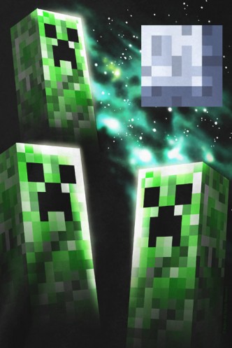 Minecraft Camiseta "Three Creeper Moon"