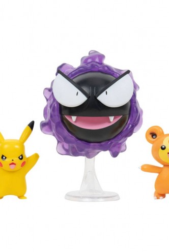 Pokemon -  Battle Teddiursa, Pikachu & Gastly Figure Pack