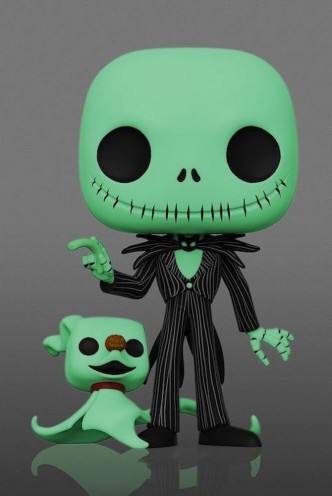 Pop! Disney: Nightmare Before Christmas - Jack w/Zero 10" (GITD) Ex