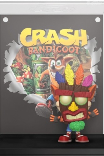 Pop! Game Cover:  Crash Bandicoot - Crash Bandicoot w/ Aku Mask Ex