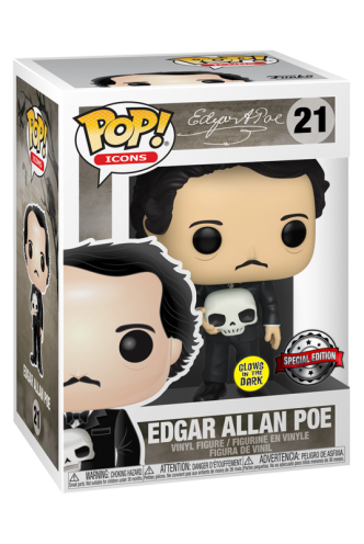 Pop! Icons: Edgar Allan Poe w/ Skull (GITD) Ex