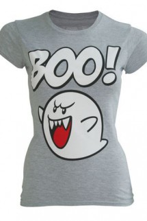 Nintendo Grey Melange, Boo! Womens Shirt