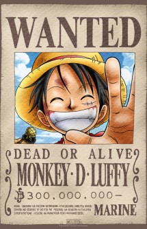 One Piece, Póster "Wanted Luffy" 98 x 68 cm