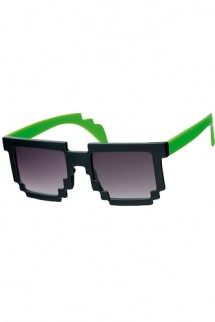 Black/Green Pixel Sunglasses