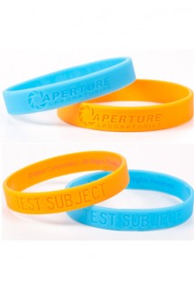 Portal 2  Wristband Silicone - ORANGE & BLUE