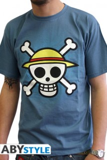 ONE PIECE T-shirt Skull with map blue