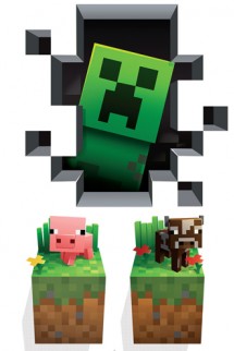 Vinilo - MINECRAFT "Creeper, vaca y cerdo"