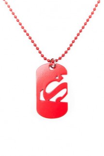 Superman - Red, Cut Out Logo Dogtag