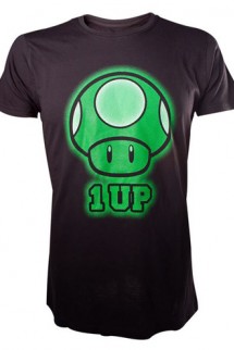 Nintendo 1-up, Black T-Shirt