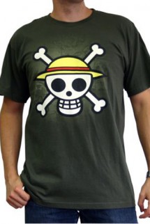 ONE PIECE T-shirt Skull with map kaki