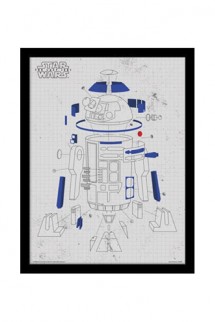 Star Wars - Episode VIII Póster Enmarcado R2-D2 Exploded View 