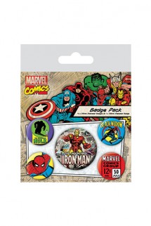 Marvel Comics Pack 5 Chapas Iron Man
