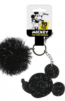 Disney Llavero Mickey Negro Pompom