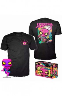 Marvel Black Light POP! & Tee Box Spiderman